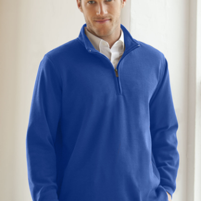 ¼-Zip Flat-Back Rib Pullover